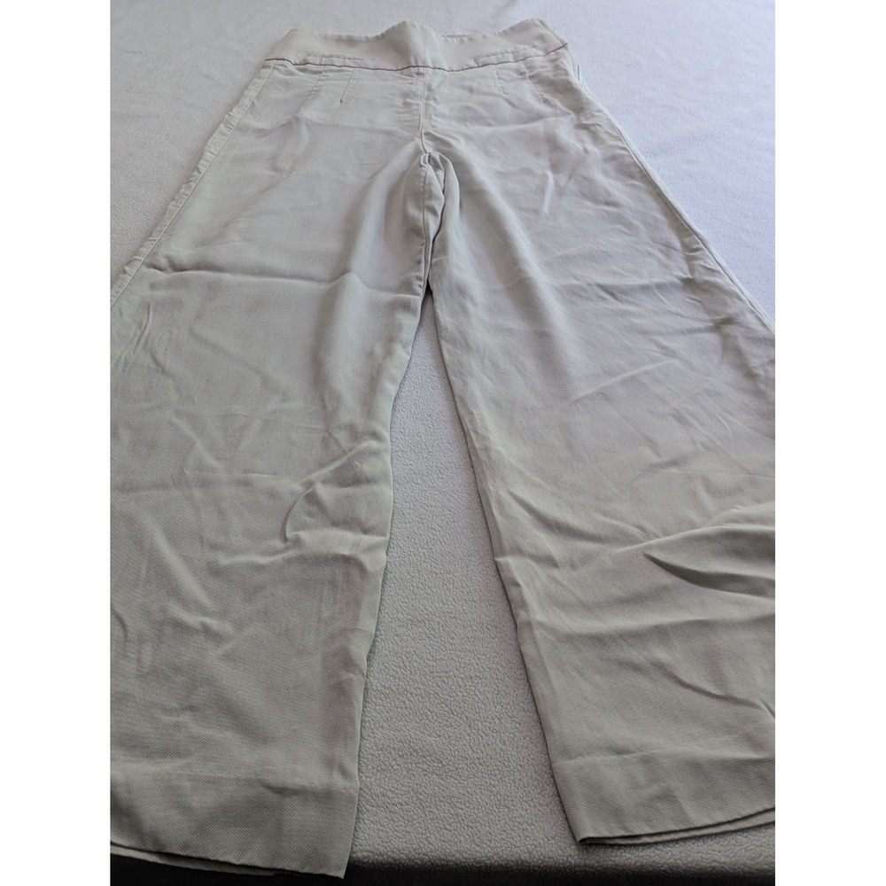 J. Crew 365 Wide Leg Pants Khaki Beige Sz 6 Work Career Capsule Side Zip